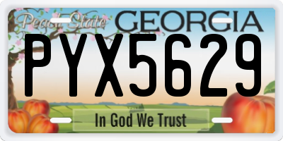 GA license plate PYX5629