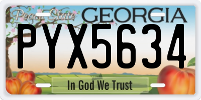 GA license plate PYX5634