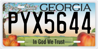 GA license plate PYX5644