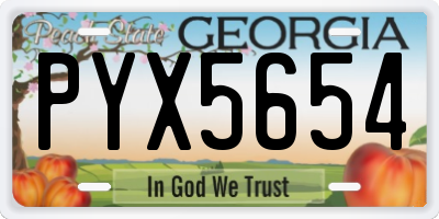 GA license plate PYX5654