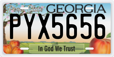 GA license plate PYX5656