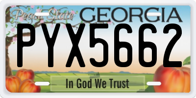 GA license plate PYX5662