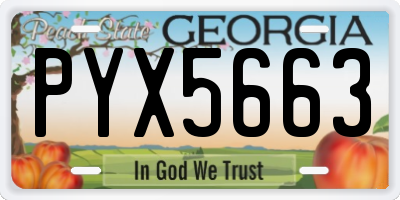 GA license plate PYX5663