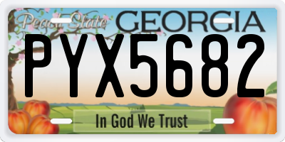 GA license plate PYX5682