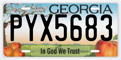 GA license plate PYX5683