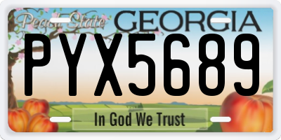 GA license plate PYX5689
