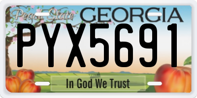 GA license plate PYX5691