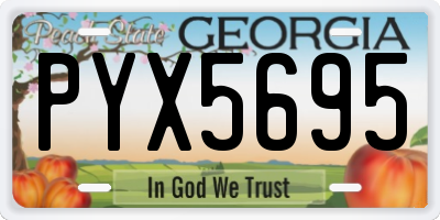 GA license plate PYX5695