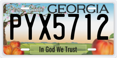 GA license plate PYX5712