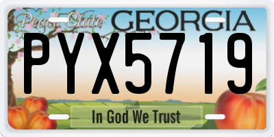 GA license plate PYX5719