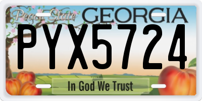 GA license plate PYX5724