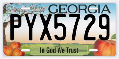 GA license plate PYX5729