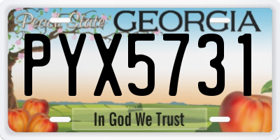 GA license plate PYX5731