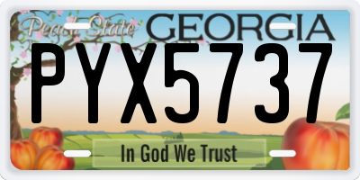 GA license plate PYX5737