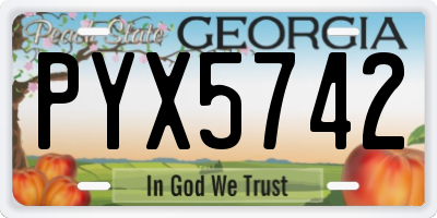 GA license plate PYX5742