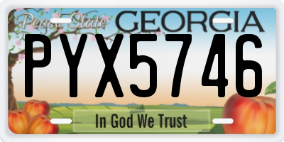GA license plate PYX5746