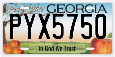 GA license plate PYX5750