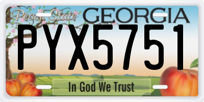 GA license plate PYX5751