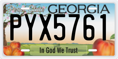 GA license plate PYX5761