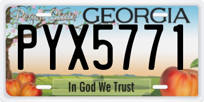 GA license plate PYX5771