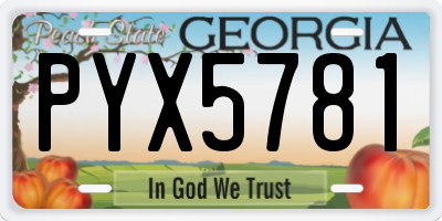 GA license plate PYX5781