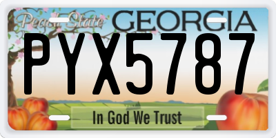 GA license plate PYX5787