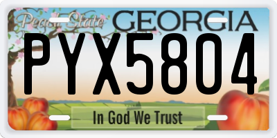 GA license plate PYX5804