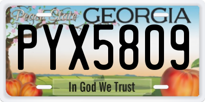 GA license plate PYX5809