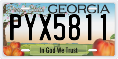 GA license plate PYX5811