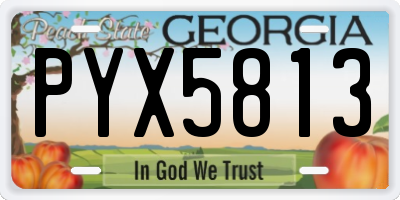 GA license plate PYX5813