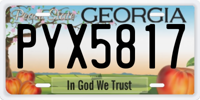 GA license plate PYX5817