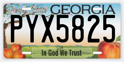 GA license plate PYX5825