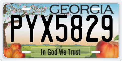 GA license plate PYX5829