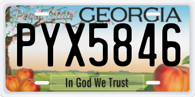 GA license plate PYX5846