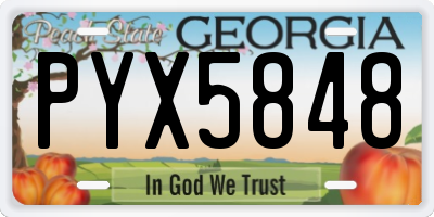 GA license plate PYX5848