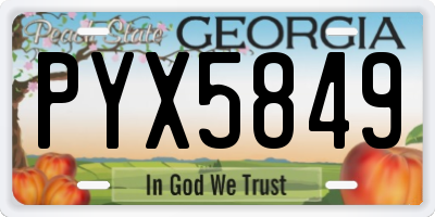 GA license plate PYX5849