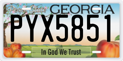 GA license plate PYX5851