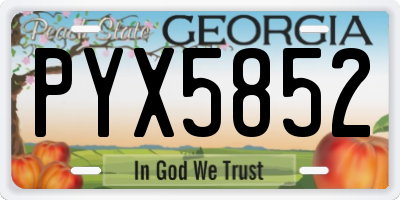 GA license plate PYX5852