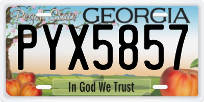 GA license plate PYX5857