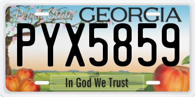 GA license plate PYX5859