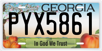 GA license plate PYX5861