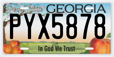 GA license plate PYX5878