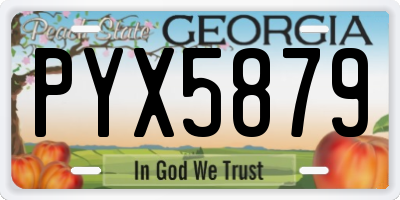 GA license plate PYX5879