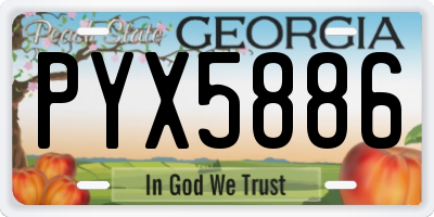 GA license plate PYX5886