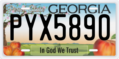 GA license plate PYX5890