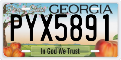 GA license plate PYX5891