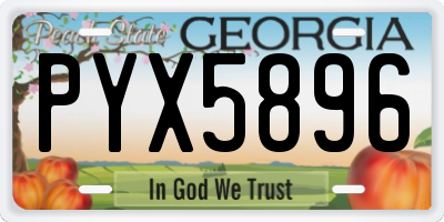 GA license plate PYX5896