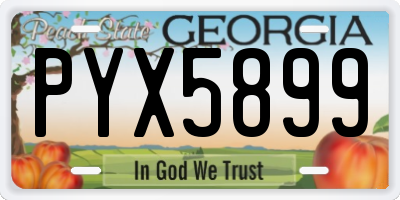 GA license plate PYX5899