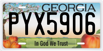 GA license plate PYX5906
