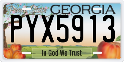GA license plate PYX5913